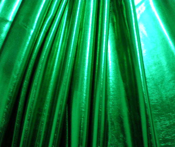 5.Green Metal Lame 4Way Stretch